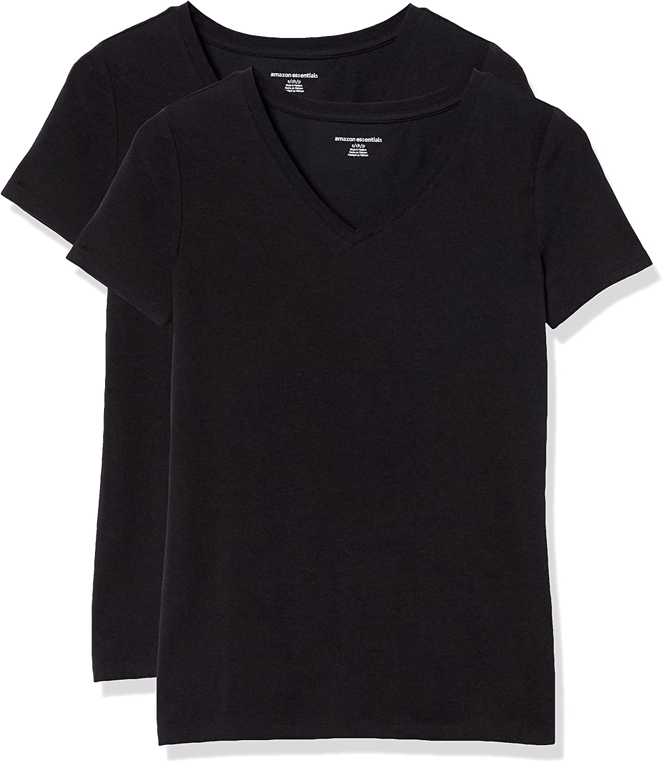 Amazon Essentials Damen Kurzärmeliges T-Shirt Mit V-Ausschnitt, Klassischer Schnitt