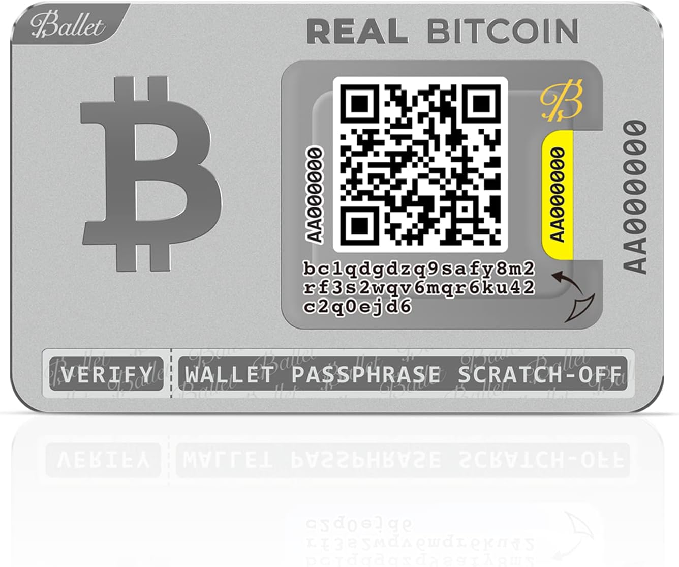 Ballet Real Bitcoin – Physische Krypto-Wallet Mit Sicherer Multiwährungs- Und Nft-Unterstützung, Die Einfachste Kryptowährungs-Wallet Mit Cold Storage (Ein Stück)