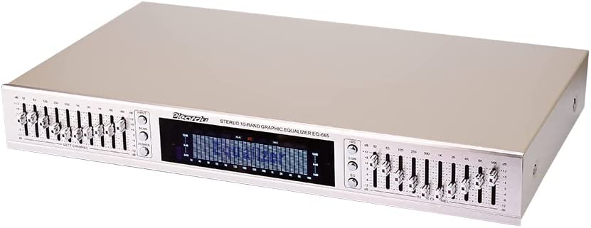 Ddarkhorse Dualer 10-Band-Grafik-Equalizer, Ausgewogener Hifi-Heim-Eq-Mixer, Stereo-Höhen-Alto-Bass-Regulierung Stereo-Equalizer (Eingebautes Bluetooth),Gold