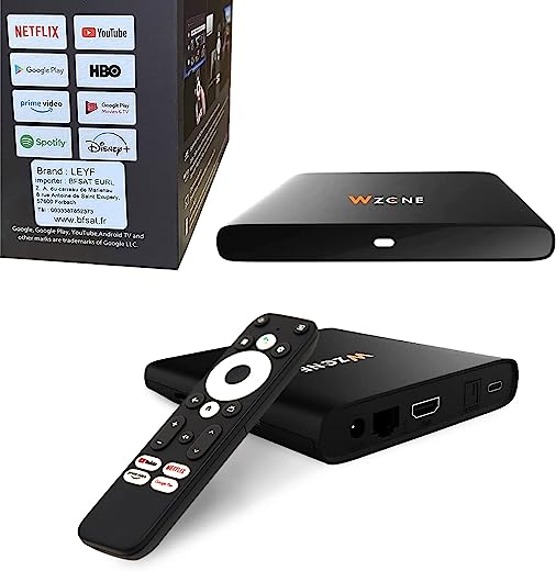 Leyf 4K Uhd Android Tv Box Original Licensed By Google Llc And Netflix, Disney, Prime Video Wifi , Type-C , Hdmi 2.1 , Usb 3.0 , Ethernet , Microsd / Smart Tv, Chromecast, Youtube