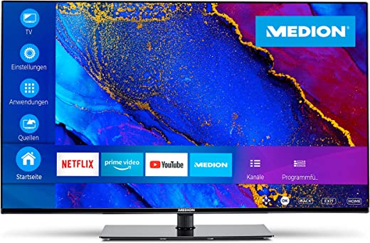 Medion X16598 163,9 Cm (65 Zoll) Uhd Fernseher (Smart-Tv, 4K Ultra Hd, Dolby Vision Hdr, Dolby Atmos, Netflix, Prime Video, Memc, Micro Dimming, Triple Tuner, Pvr, Bluetooth)
